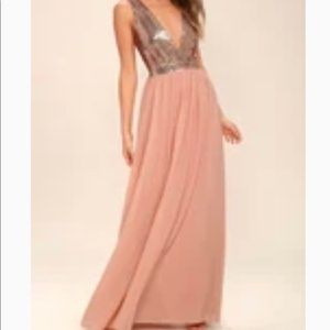 Rose gold sequin dress